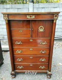 French Empire Tall Chest Ca. 1890 47.5X31.5X18 Clean 2 available Chests