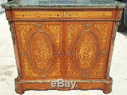 French Louis XV Style Petite Flame Mahogany Bombay Chest w Mounted Gilt Bronze