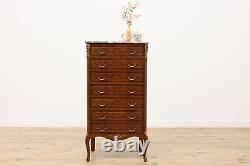 French Mahogany & Marble Antique Lingerie Chest or Semainier #46088