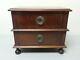 GREAT 19th C. ANTIQUE SALESMAN'S SAMPLE or CHILD'S MINIATURE MAHOGANY CHEST