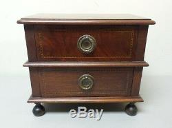 GREAT 19th C. ANTIQUE SALESMAN'S SAMPLE or CHILD'S MINIATURE MAHOGANY CHEST