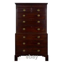 George III Antique Mahogany Chest on Chest, England, circa 1800