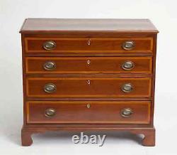 George III Inlaid Banded Mahogany Chest of Drawers