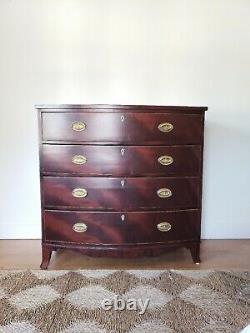 George III Mahogany Bowfront Chest Of Drawers c early 19th C