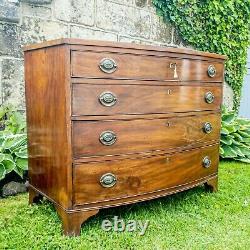 George III Mahogany & Oak Lined Bow Front Chest of Drawers C1810 (Georgian)