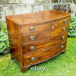 George III Mahogany & Oak Lined Bow Front Chest of Drawers C1810 (Georgian)