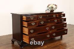 Georgian Design Vintage Mahogany 10 Drawer Dresser or Chest, Stickley #41978