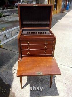 Grand Mahogany Silver Chest crafted by Henkel Harris 20thc