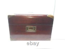HANDSOME! Mahongany & Rosewood 20 SILVER CHEST Campiagn Style c. 1910 ANTIQUE
