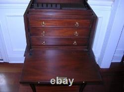 HENKEL HARRIS Queen Anne style Mahogany Silver Chest on Stand Inaid with Key