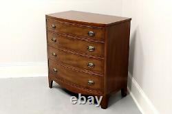 HENREDON Georgian Inlaid Banded Mahogany Bow Front Bachelor Chest A