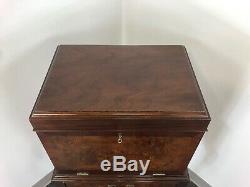 HICKORY CHAIR Mahogany & Burl Queen Anne Silver Chest