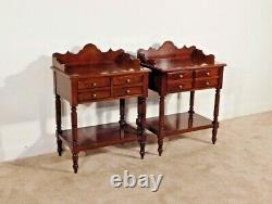 HICKORY CHAIR Pair Flame Mahogany Southern Empire Nitestands Bedside Chests