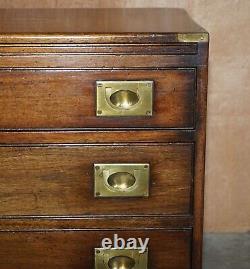 Harrods Kennedy Military Campaign Bachelors Chest Of Drawers Mahogany Side Table