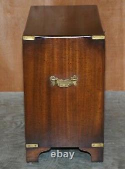 Harrods Kennedy Military Campaign Bachelors Chest Of Drawers Mahogany Side Table