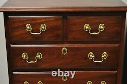 Henkel Harris Chippendale Solid Mahogany 7 Drawer Lingerie Tall Chest a Pair