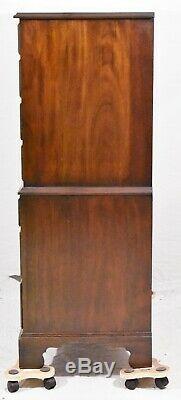Henkel Harris Chippendale Style Mahogany Chest on Chest with 8 Drawers