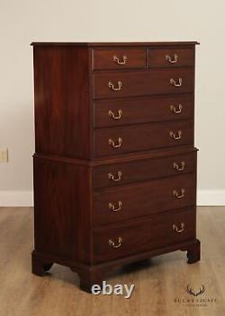 Henkel Harris Chippendale Style Mahogany Tall Chest