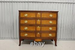 Henkel Harris Federal Style Mahogany Inlaid Bow Front Chest # 2410