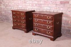 Henkel Harris Georgian Solid Mahogany Bedside Chests, Newly Refinished