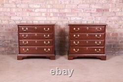 Henkel Harris Georgian Solid Mahogany Bedside Chests, Newly Refinished