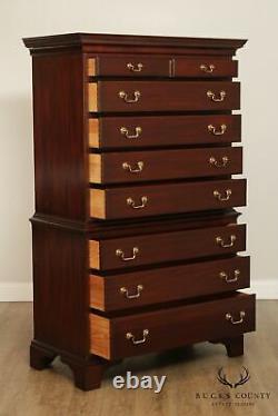 Henkel Harris Mahogany Chippendale Style Tall Chest on Chest, # 164