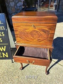 Henkel Harris, Queen Anne Style Mahogany Inlaid Silver Chest