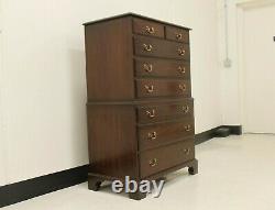 Henkel- Harris Solid Mahogany Chippendale Style Chest On Chest Model #119