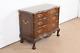 Henredon Chippendale Carved Mahogany Marble Top Serpentine Chest of Drawers