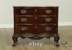 Henredon Chippendale Style Pair Mahogany Marble Top Chests