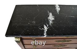 Henredon Empire Egyptian Revival Marble Top Chest of Drawers w Mounts