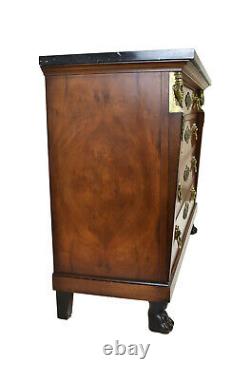 Henredon Empire Egyptian Revival Marble Top Chest of Drawers w Mounts