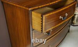 Hepplewhite style Mahogany 4 Drawer chest of drawers Dresser Brass Hardware