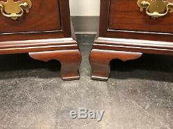 Hickory American Masterpiece Mahogany Chippendale Bedside Chests Pair