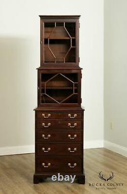 Hickory Chair George III Style Mahogany Tall Narrow Chest of Drawers, Bookcase