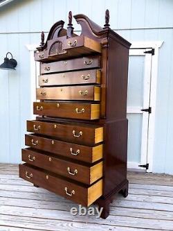 Hickory Chair James River Plantation Chippendale Mahogany High Chest on Chest