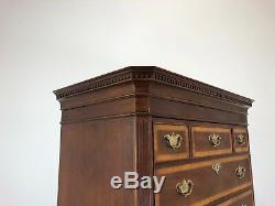 Inlaid Banded Mahogany Chippendale Chest / TV Cabinet by White of Mebane