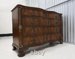 John Widdicomb Flame Mahogany Serpentine 4 Drawer Chest- Refurbished