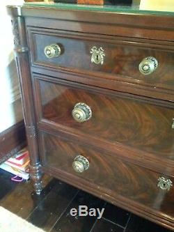 KARGES CHEST Louis XVI HAND CARVED Mahogany solids and flame veneer #315
