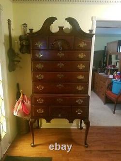 KINDEL #166-5 Oxford Mahogany New England Highboy QUEEN ANNE STYLE