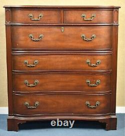 KINDEL Chippendale 6 Drawer Mahogany Chest of Drawers Dresser Serpentine pre1950