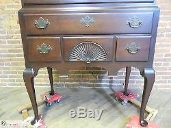 KINDEL Oxford Mahogany Chippendale Flamed Finial High Boy Chest