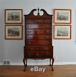 KINDEL Oxford Mahogany Chippendale High Boy Chest