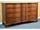 Kindel Furniture Chippendale Mahogany Bow Front Triple Chest of Drawers
