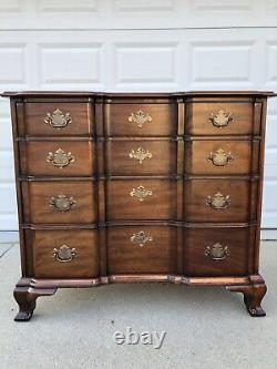 Kindel Vintage Mahogany Chippendale Chest Of Drawers Real Locking Drawers No Key