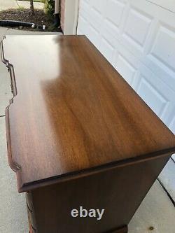 Kindel Vintage Mahogany Chippendale Chest Of Drawers Real Locking Drawers No Key