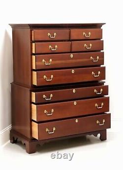 LINK-TAYLOR Solid Heirloom Mahogany Chippendale Chest on Chest