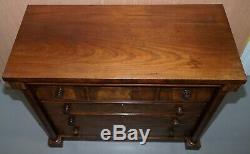 Large 19th Century Victorian Flamed Mahogany Chest Of Drawers Stunning Timber