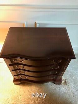 Link Taylor Mahogany Dark Brown Four Drawer Serpentine Table/Chest