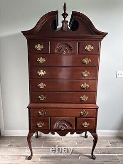 Link-Taylor Solid Heirloom Mahogany Queen Anne Highboy Chest